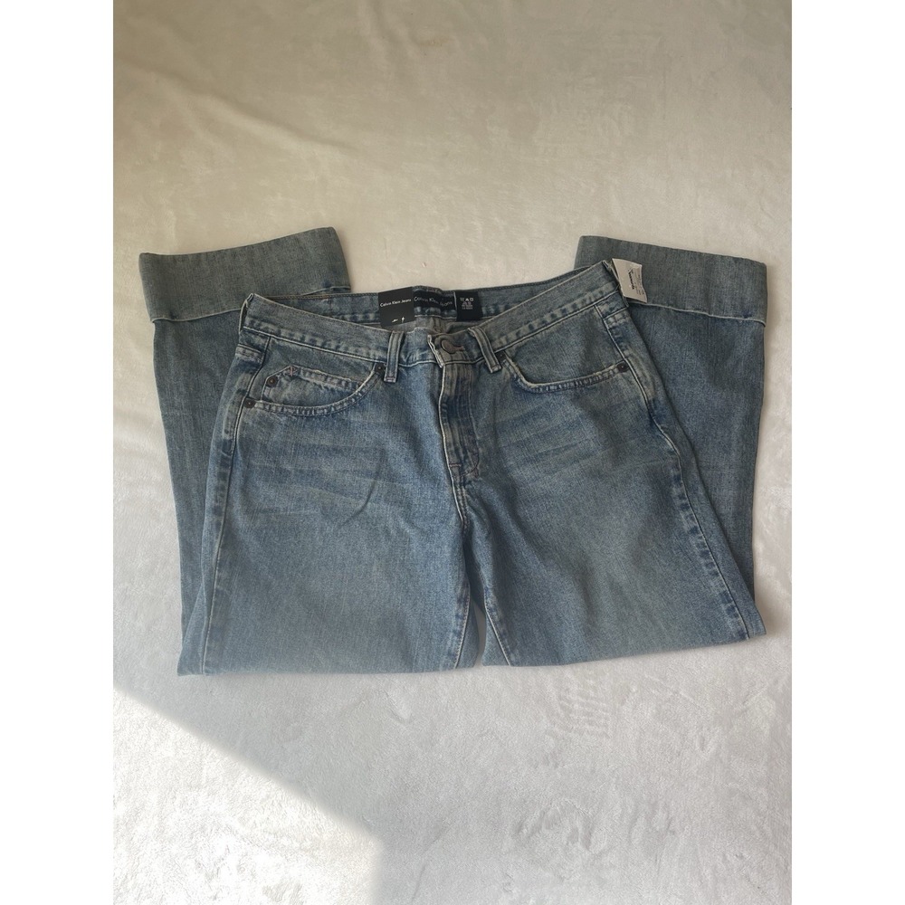 New Retails At  $79 Calvin Klein 100% Cotton Women's‎ Jean Cuffed Capri Size 10
